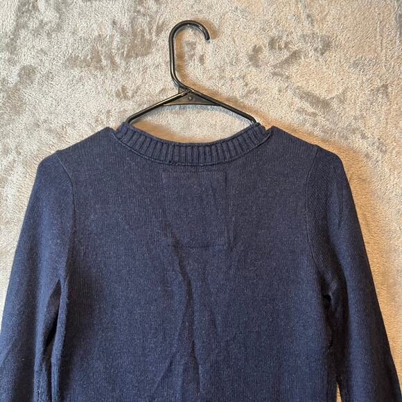 Y2k Hollister Navy Blue Button-Up Cardigan V-Neck Women's Size Large - Picture 5 of 5